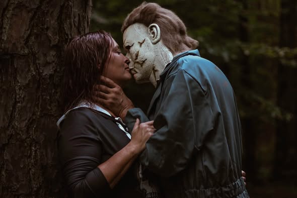 Dark cinematic creative photography session